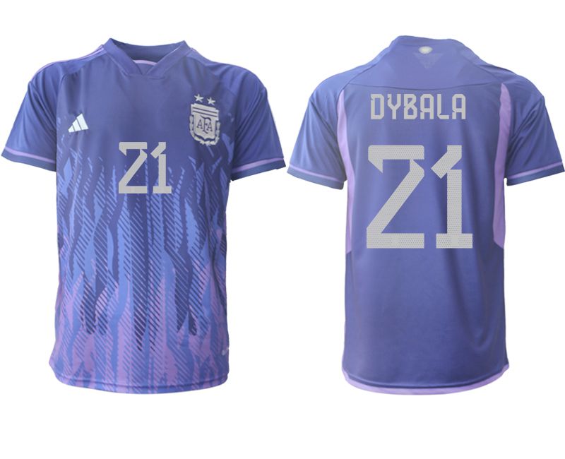 Men 2022 World Cup National Team Argentina away aaa version purple #21 Soccer Jersey